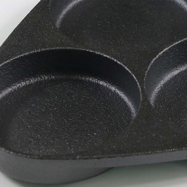 SOGA 3 Mold Cast Iron Breakfast Fried Egg Pancake Non-stick Fry Pan Image 5