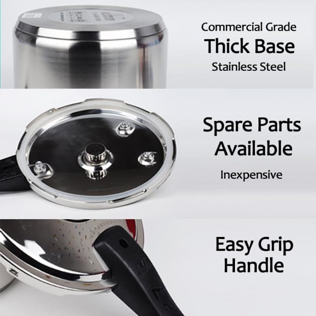 8L Commercial Grade Stainless Steel Pressure Cooker With Seal Image 6