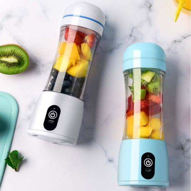 SOGA 380ml Portable USB Rechargeable Handheld Fruit Mixer Juicer Blue Image 6