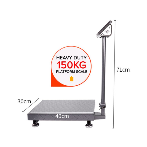 150kg Electronic Digital Platform Scale Computing Shop Postal - Black Image 6
