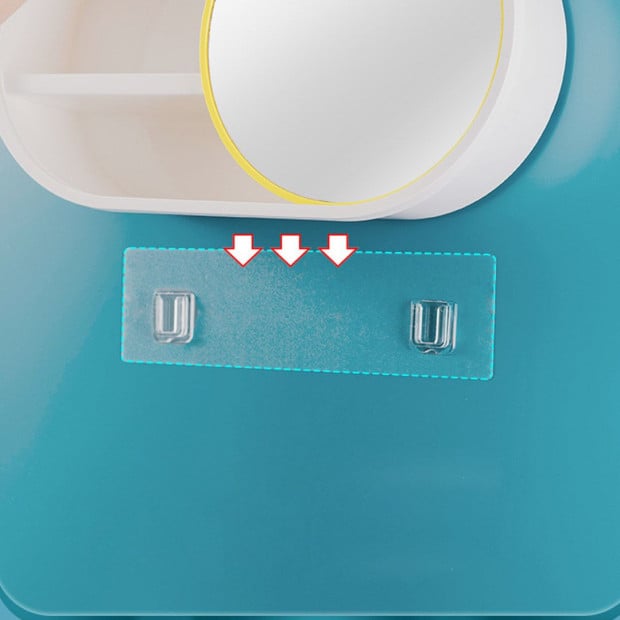 39cm Oval Wall-Mounted Mirror Storage Box Vanity Mirror Rack Image 6