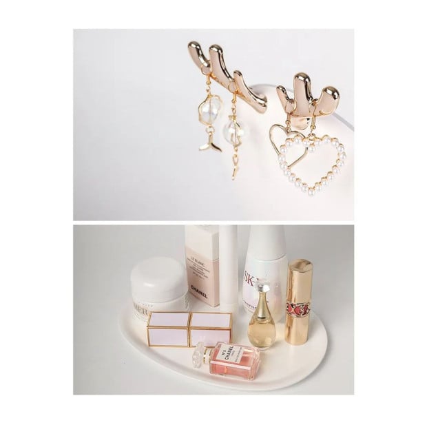 White Antler LED Light Makeup Mirror Magnification Tabletop Image 6