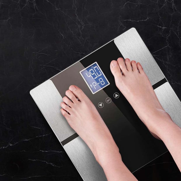 Digital Body Fat Scale Bathroom Weight Glass Water LCD Blue Image 6