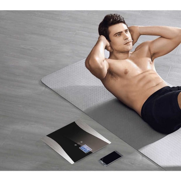 Digital Body Fat Scale Bathroom Weight Gym Glass Water LCD Black Image 6