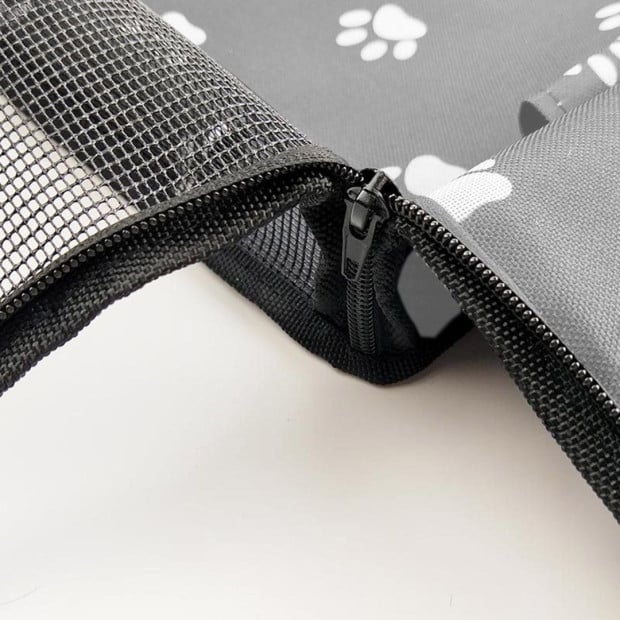 Pet Booster Car Seat Mesh Safety Travel Portable Dog Carrier Bag Grey Image 6