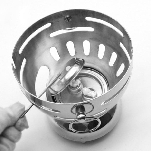 21cm Stainless Steel Buffet Hot Pot Shabu Alcohol Stove Burner Image 6