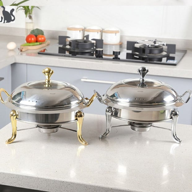 Stainless Steel Buffet Chafing Dish Cater Warmer with Glass Top Lid Image 6