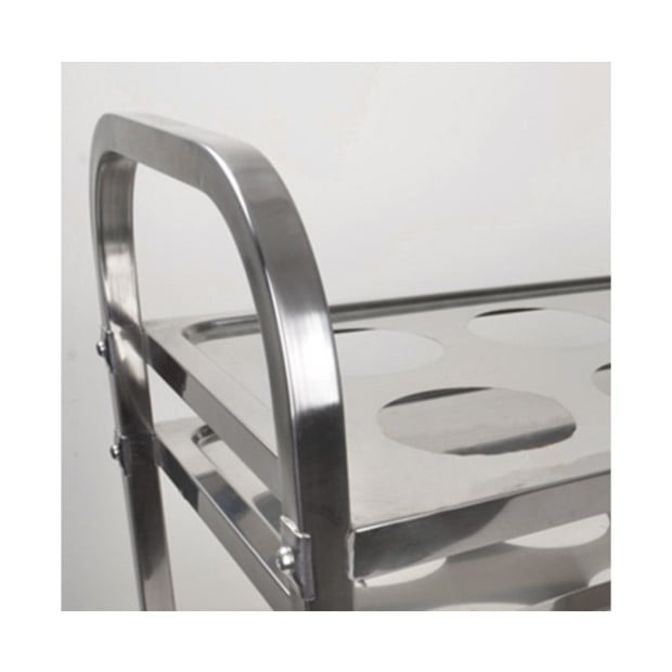 2 Tier Stainless Steel Seasoning Car Trolley Kitchen Cart Image 6
