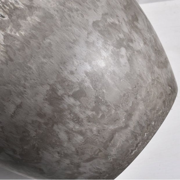 27cm Rock Grey Round Resin Plant Flower Pot Cement Pattern Planter Image 6