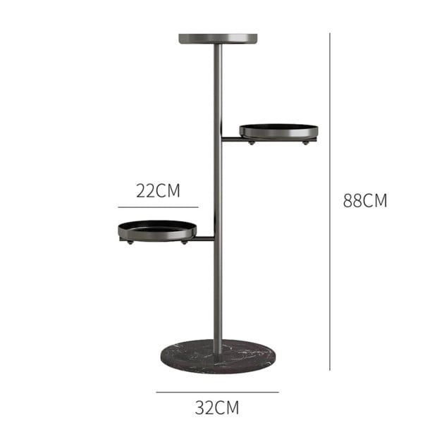3 Tier Black Round Plant Stand Flowerpot Tray Display Metal Image 6