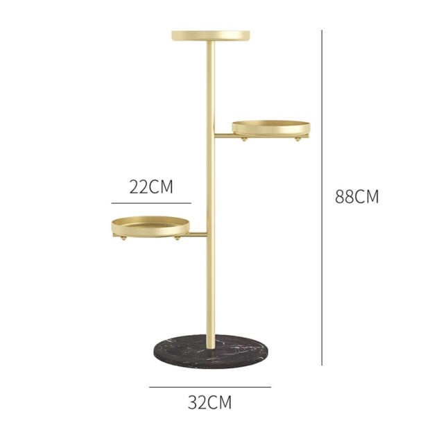 3 Tier Gold Round Plant Stand Flowerpot Tray Display Living Room Image 5