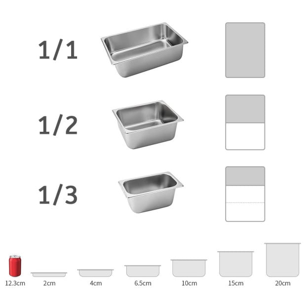 Gastronorm GN Pan Full Size 1/1 GN Pan 4cm Deep Stainless Steel Tray Image 6