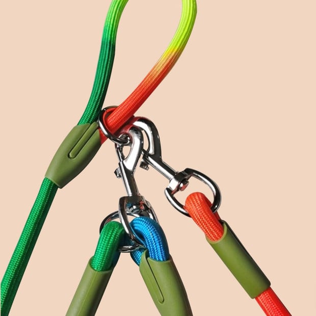 220cm Multifunction Hands-Free Rope Pet Dog Puppy Leash Rainbow Image 6