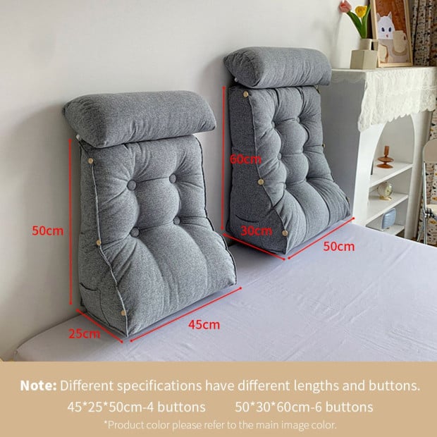 45cm Peach Triangular Wedge Lumbar Pillow Headboard Backrest Cushion Image 6