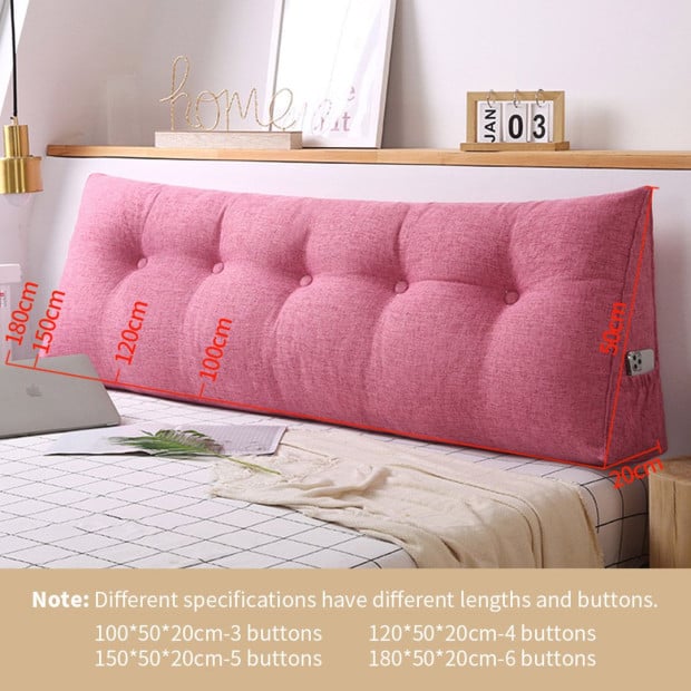 120cm Pink Triangular Wedge Bed Pillow Backrest Tatami Cushion Image 6