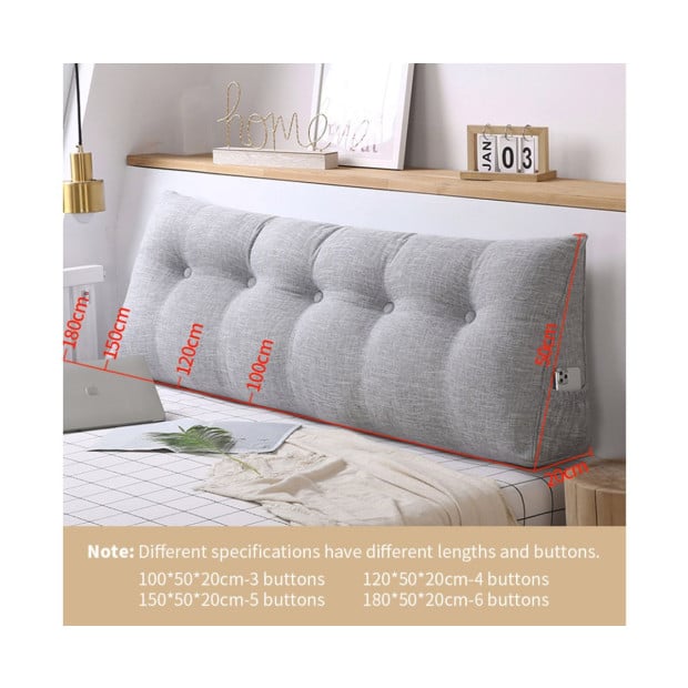 150cm Silver Triangular Wedge Bed Pillow Backrest Tatami Cushion Image 6