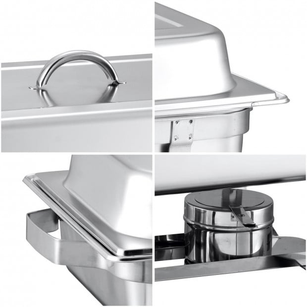 SOGA 3*3L Stainless Steel Chafing Food Warmer Catering Three Trays Image 6