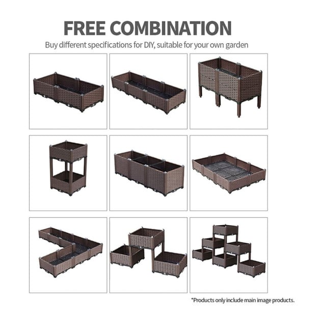40cm Raised Planter Plants Box Outdoor Plastic Garden Bed with Legs Image 6
