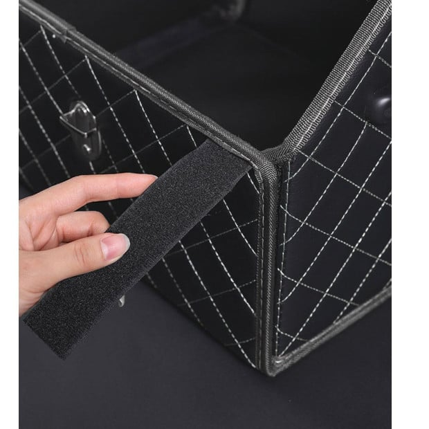Car Boot Collapsible Foldable Trunk Cargo Box Black/White - Large Image 6