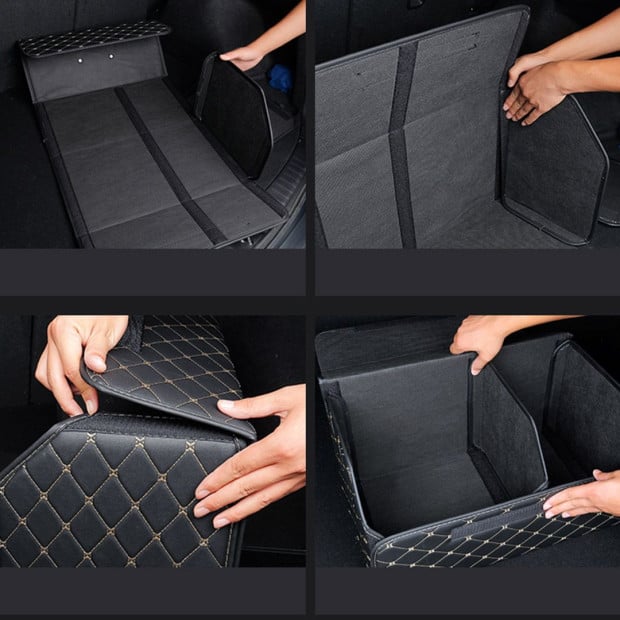Car Boot Collapsible Foldable Trunk Cargo Box Black/Gold Medium Image 6
