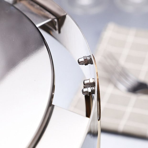 6.5L Stainless Steel Round Soup Tureen Bowl Dish Catering Warmer Image 6