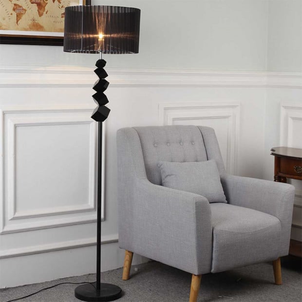 SOGA Floor Lamp Metal Base Standing Light with Dark Shade Tall Lamp Image 6