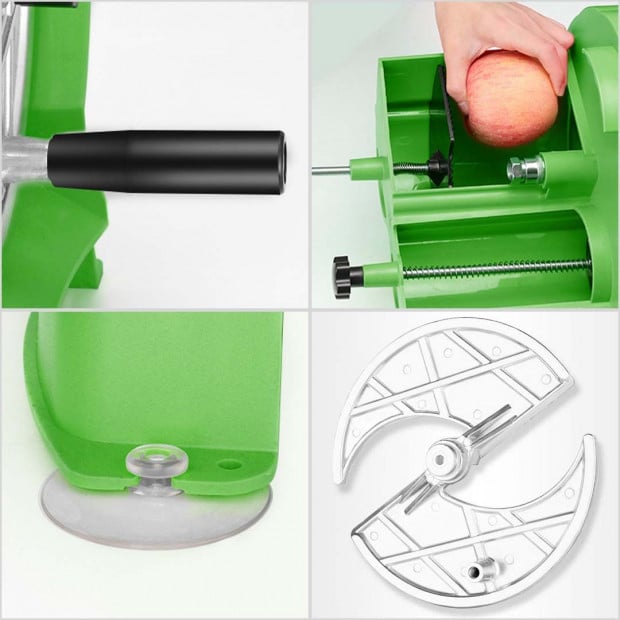 SOGA Commercial Manual Vegetable Fruit Slicer Kitchen Cutter Machine Green Image 7