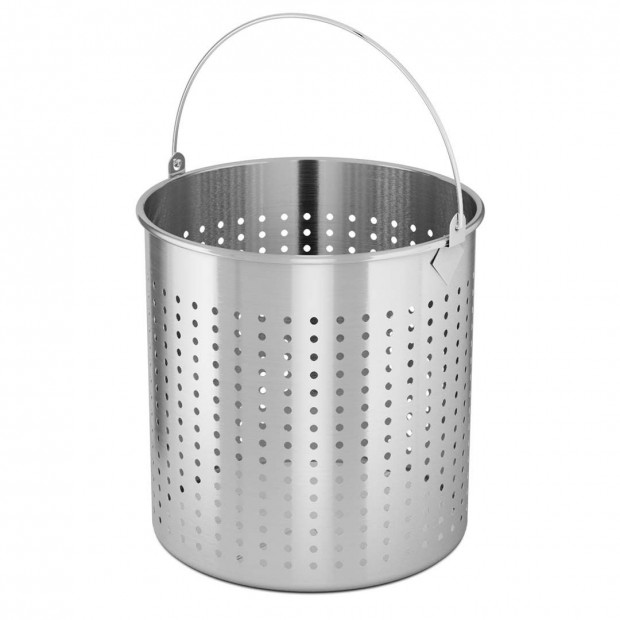 50L 18/10 Stainless Steel Perforated Stockpot Basket Pasta Strainer Image 7