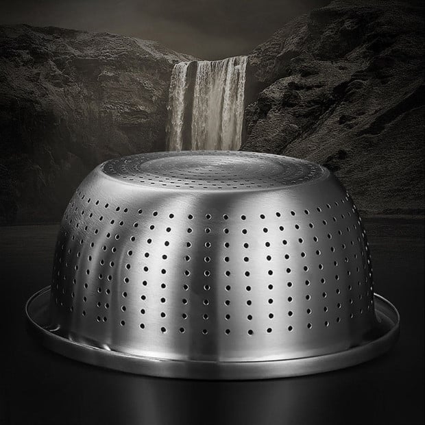 Stainless Steel Nesting Colander Sink Washing Bowl Strainer  Set of 5 Image 7