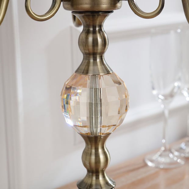 58cm 4-Slots Glass Candlestick Candle Holder Stand Pillar Image 7