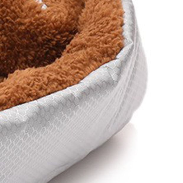 Pet Cushion Nest Cat Dog Bed Warm Plush Kennel Mat - Silver Image 7