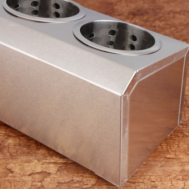 18/10 Stainless Steel Conical Utensils Cutlery Holder with 5 Holes Image 7