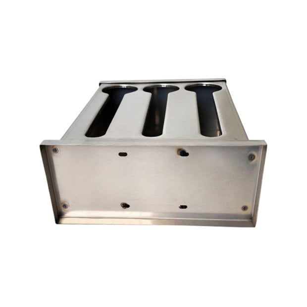 Stainless Steel Buffet Restaurant Spoon Utensil Holder Rack 3 Holes Image 7