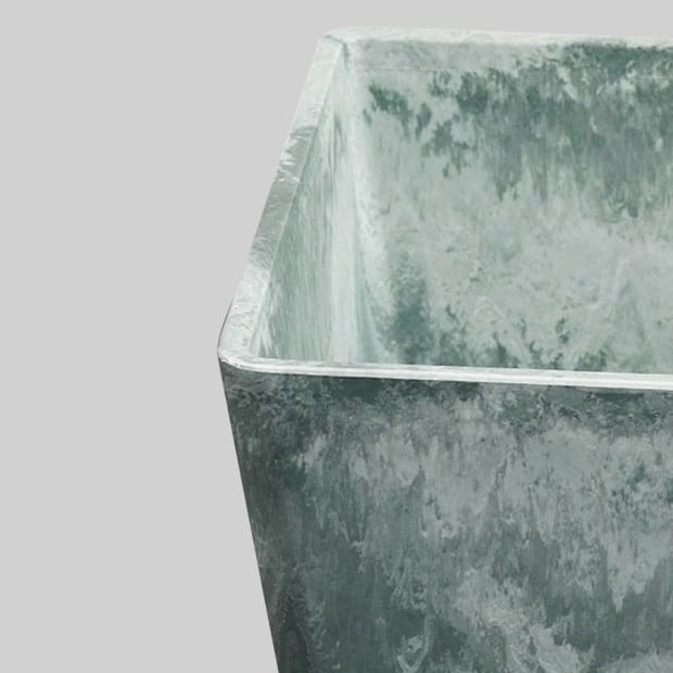 27cm Green Grey Square Resin Plant Pot Cement Pattern Planter Cachepot Image 7