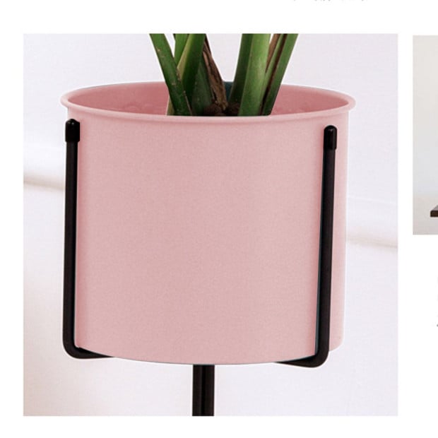 80cm Tripod Flower Pot Plant Stand with Pink Flowerpot Holder Rack Image 7