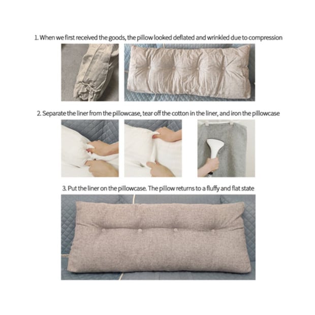 150cm Silver Triangular Wedge Bed Pillow Backrest Tatami Cushion Image 7