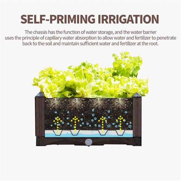 160cm Raised Planter Box Vegetable Outdoor Plastic Plants Garden Bed Image 7