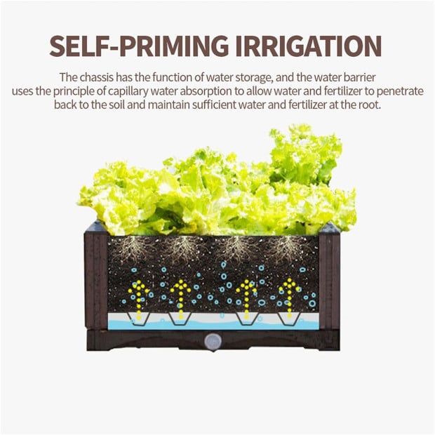 200cm Raised Planter Box Vegetable Outdoor Plastic Plants Garden Bed Image 7