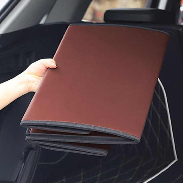 Car Boot Trunk Cargo Organizer Portable Storage Box Coffee Small Image 7