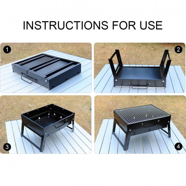 SOGA 43cm Portable Thick Box-type Charcoal Grill Outdoor BBQ Camping Image 7