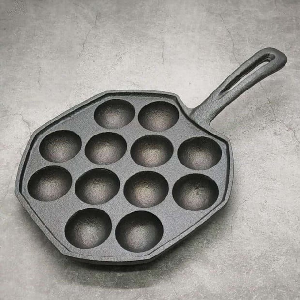 SOGA 18CM Cast Iron Non Stick Takoyaki Fry Pan Octopus Balls Maker Image 7