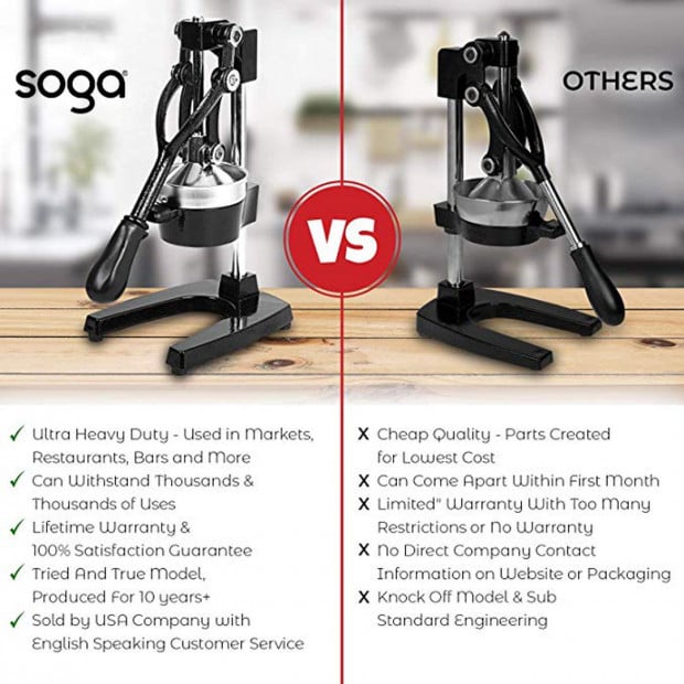 SOGA Commercial Manual Juicer Hand Press Juice Extractor Green Image 8