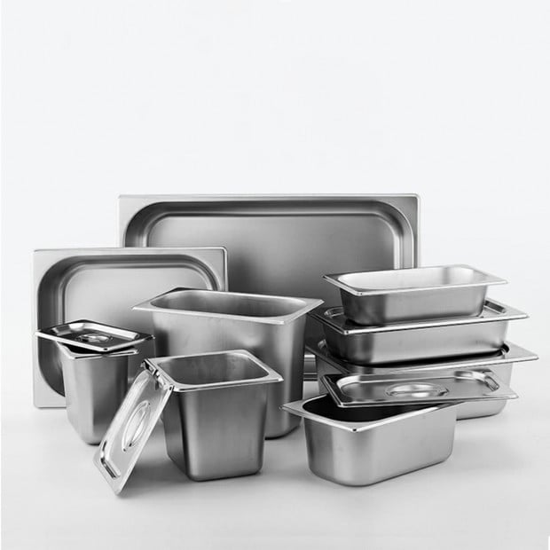SOGA Gastronorm GN Pan 1/3 20cm Deep Stainless Steel Tray With Lid Image 8