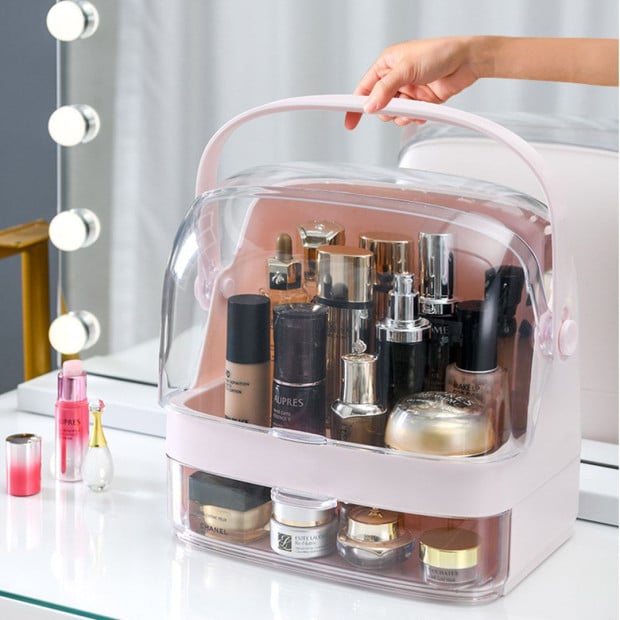2 Tier Pink Countertop Makeup Cosmetic Storage Organiser Image 8