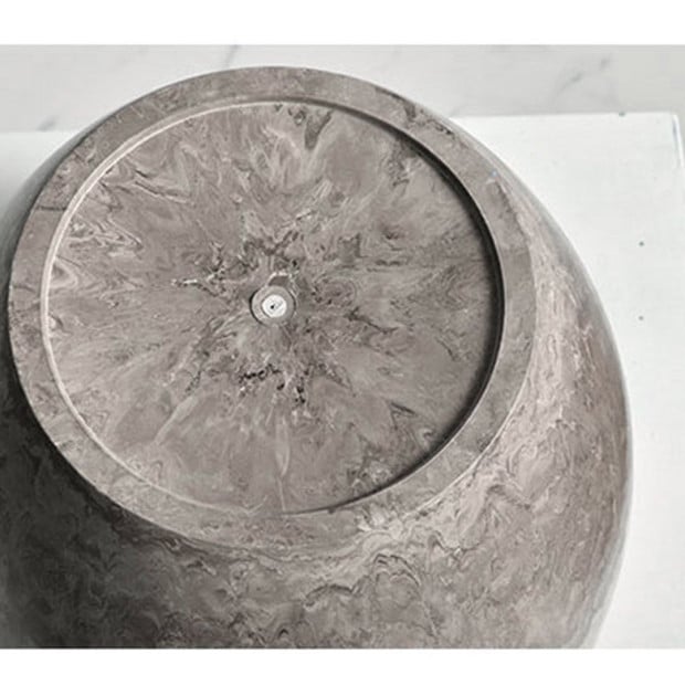 27cm Rock Grey Round Resin Plant Flower Pot Cement Pattern Planter Image 8