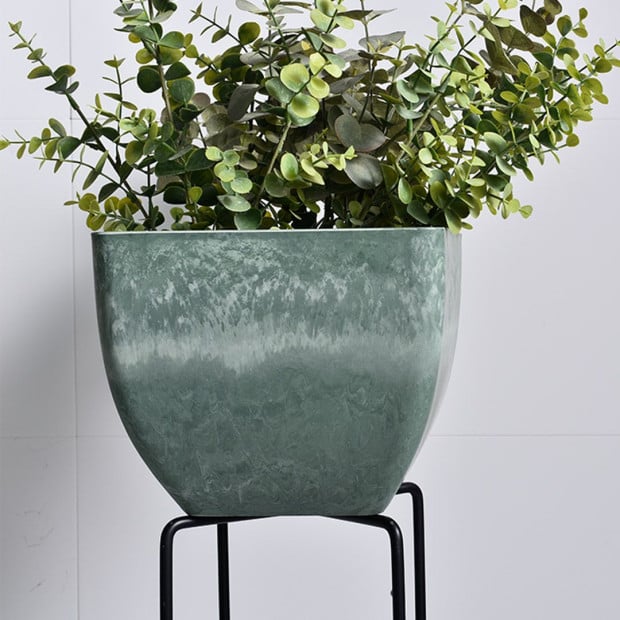 32cm Green Grey Square Resin Plant Flower Pot Planter Cachepot Image 8