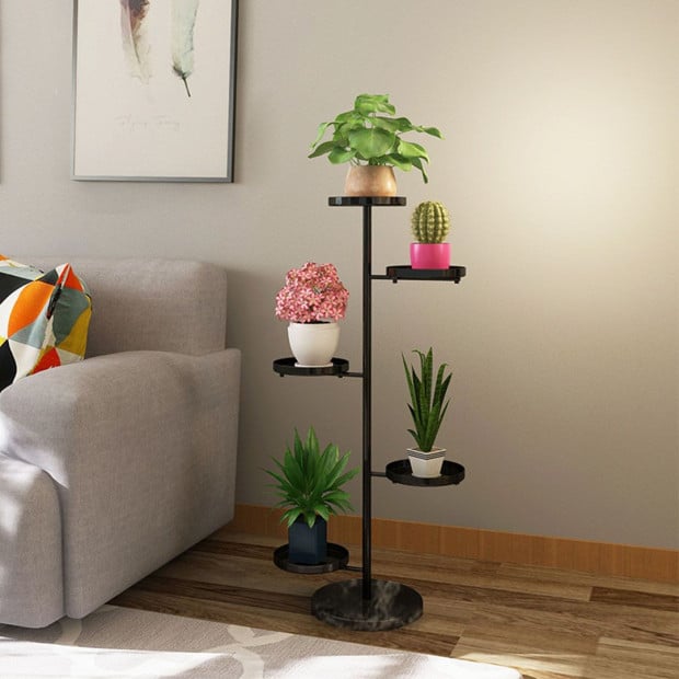 3 Tier Black Round Plant Stand Flowerpot Tray Display Metal Image 8