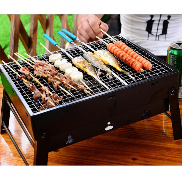 SOGA 43cm Portable Thick Box-type Charcoal Grill Outdoor BBQ Camping Image 8