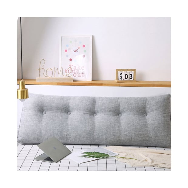 120cm Silver Triangular Wedge Bed Pillow Backrest Tatami Cushion Image 8