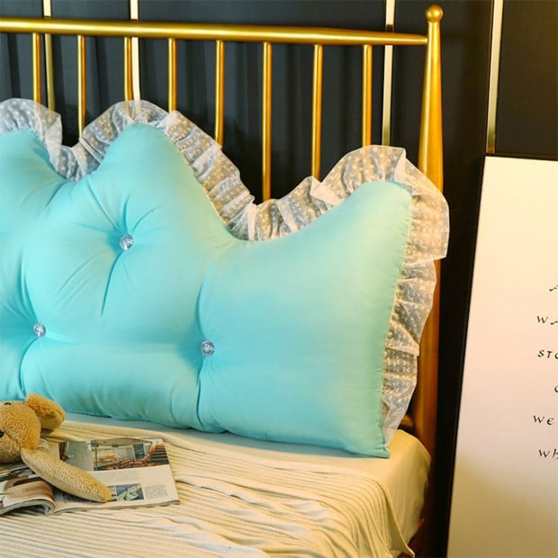 180cm Light Blue Princess Bed Pillow Backrest Bedside Tatami Cushion Image 8